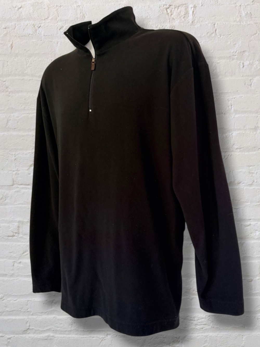 Murano Quarter Zip Pullover Men’s Large Black Fleece Lightweight Casual Sweater